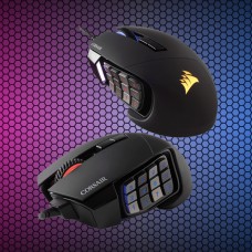 Мышь Corsair, Scimitar RGB, Optical, 18000 dpi, USB, Черный